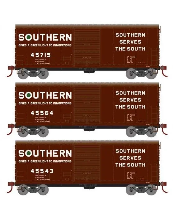 Athearn RTR 67971 HO Scale 40′ Modernized Boxcar Southern SOU 3 Pack