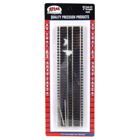 Atlas 520 HO Scale Code 83 9″ Straight Track (6-Pack)