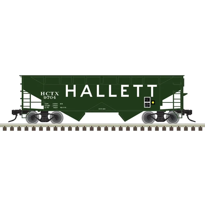 Atlas Trainman 20007442 HO Scale 2 Bay Offset Hopper Hallett HCTX 9704