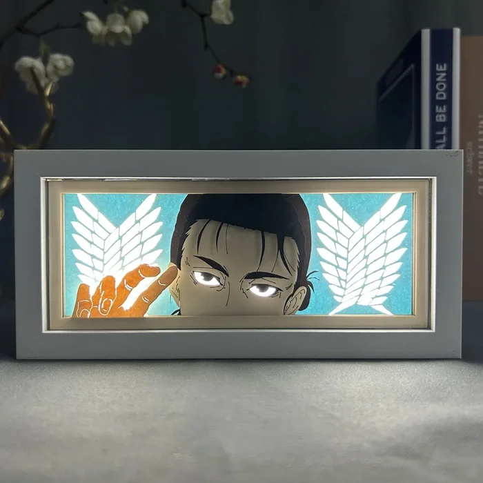 Attack on Titan Anime-Leuchtkasten – Eren Yeager 3D-Effekt, einstellbares LED-Licht in 16 Farben