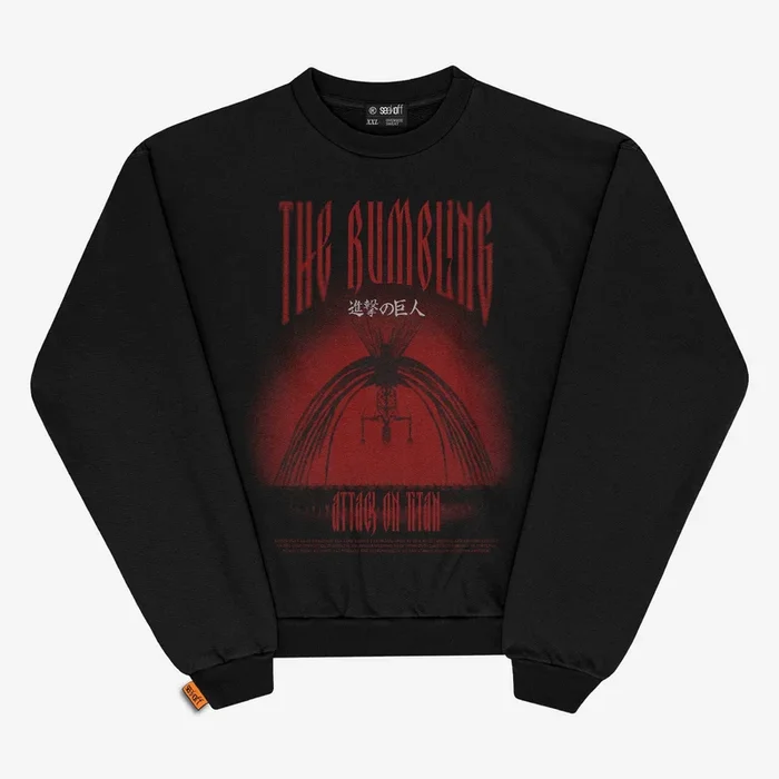 Attaque sur Titan Le sweat-shirt surdimensionné grondement | Vêtements d’anime haut de gamme