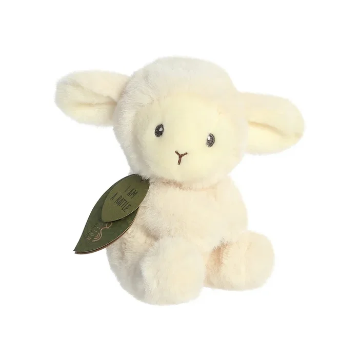Aurora: Ebba Eco Laurin Lamb Rattle Soft Toy 6″