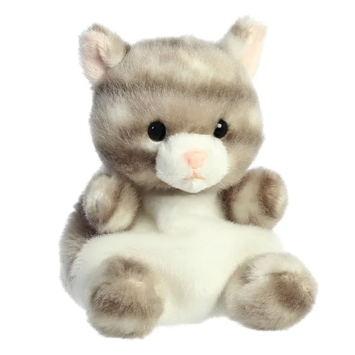 Aurora Palm Pals 5″ Plush- Silver Kitty Cat