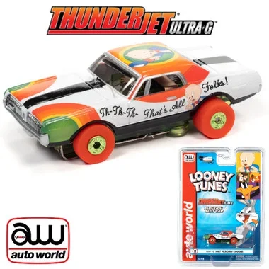 Auto World Thunderjet R33 Porky Pig – 1967 Mercury Cougar HO Slot Car