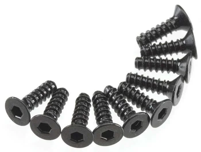 Axial AXA465 SCX10 Wraith Hex 3x10mm Self Tapping Flat Head Screws (10) MAX-D