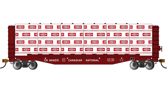 Bachmann 12926 HO Scale 52′ Centerbeam Flatcar Canadian National CN 604215