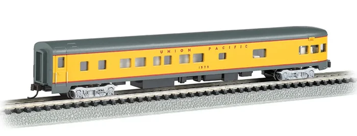 Bachmann 14357 N Scale 85′ Lighted Smooth-side Observation Passenger Car Union Pacific UP 1576