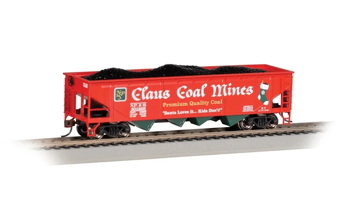 Bachmann 17609 HO Scale 40′ 4 Bay Open Hopper with Coal Load Claus Coal Mines NP&S