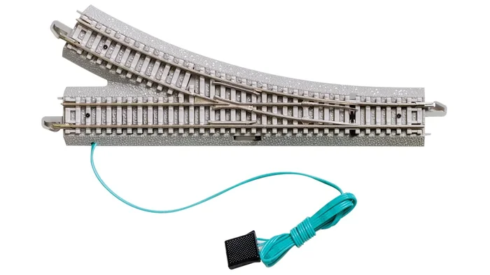 Bachmann 44062 N Scale E-Z Track with Concrete Ties Remote Turnout – Right