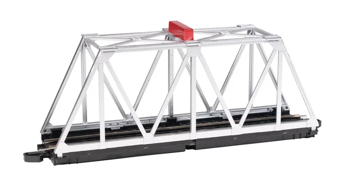 Bachmann 44478 HO Scale E-Z Track Built Up Truss Bridge with Blinking Light – Silver