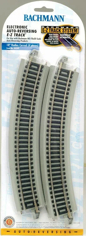 Bachmann 44549 HO Scale E-Z Track Reversing 18″ Curve 4 Pack