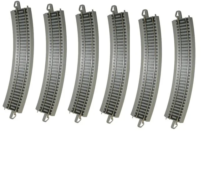 Bachmann 44580 HO Scale E-Z Train Track Silver/Gray 18″ Radius Curved 12 pcs
