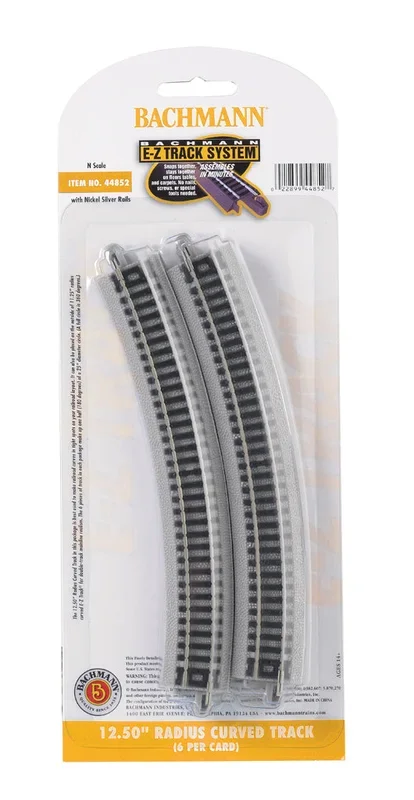 Bachmann 44852 N Scale E-Z Track 12.5″ Radius Curve (6)
