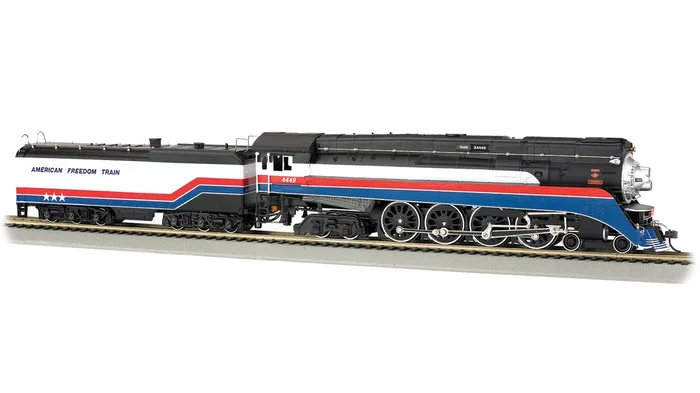 Bachmann 52302 HO Scale 4-8-4 GS-4 Steam Locomotive American Freedom Train 4449 – DC