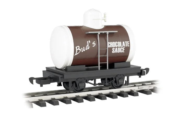 Bachmann 98088 G Gauge Li’l Big Haulers Tank Car Bud’s Chocolate Sauce