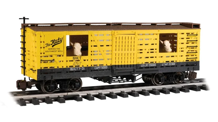 Bachmann 98708 G Gauge 40′ Animated Stock Car with Cattle MKT 4517