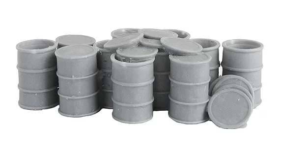 Bar Mills Scale Model Works 4015 O Scale 55 Gallon Drums with Open Lids (Unpainted Resin)