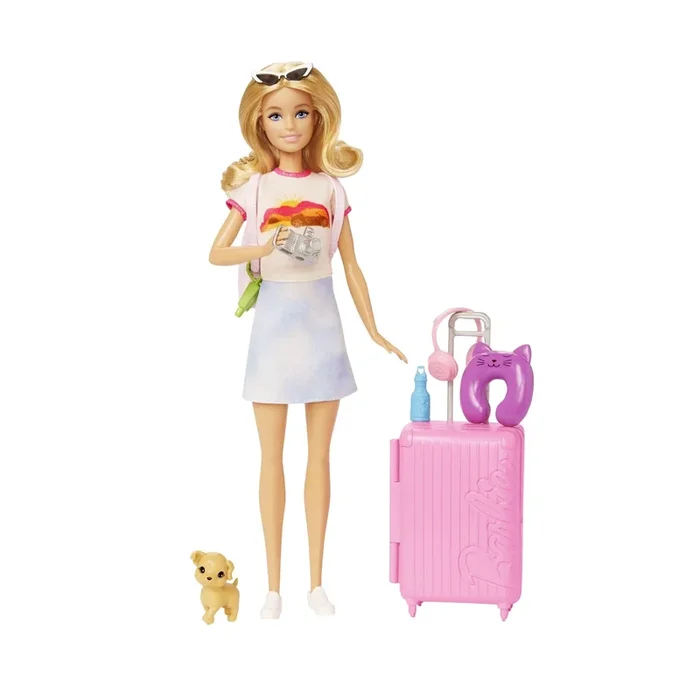 Barbie Malibu Travel Doll with Puppy and Accessories