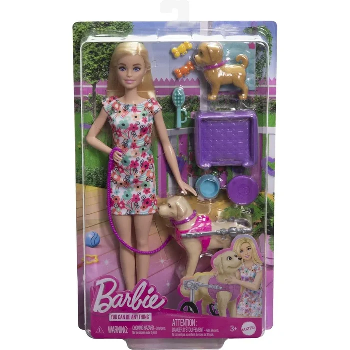 Barbie Walk and Wheel Pet Playset with Puppy and Wheelchair