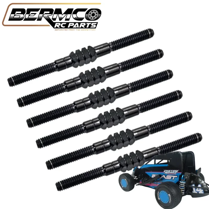 Bermco RC Parts BB Titanium Turnbuckle Kit 3.5mm Black Custom Works Beast Midget