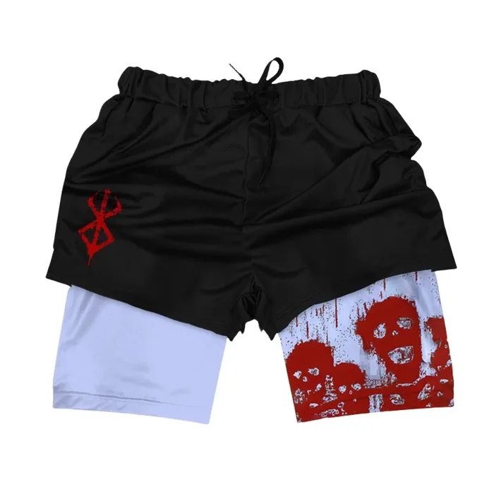 Berserk Anime Gym Shorts – бренд жертвы фитнес -шорты для мужчин и женщин | Дышащие тренировочные шорты с графическим дизайном