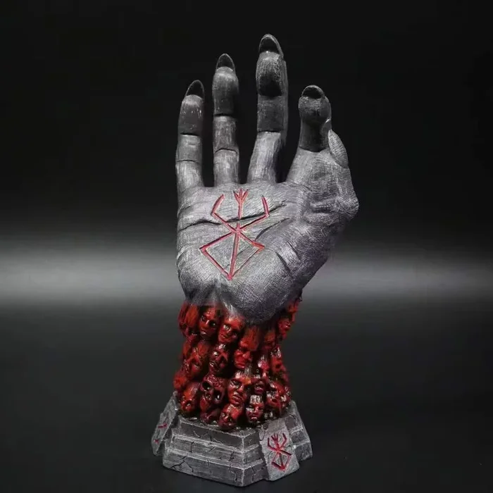 Berserk Furious God Hand Statue – Exhibición de PVC de 24 cm con caras y marcas detalladas