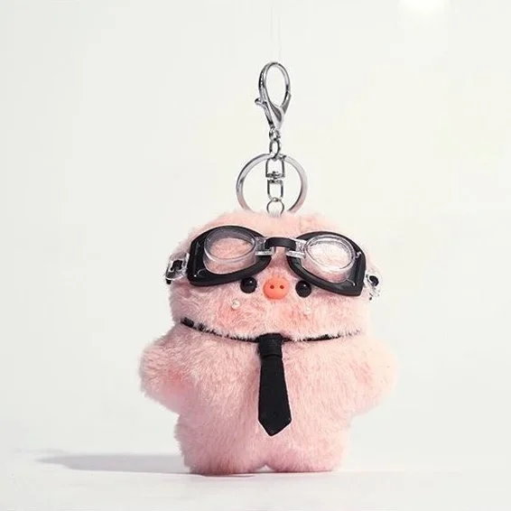 Bijou de sac en peluche cochon ringard