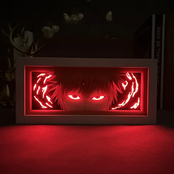 Bleach Anime Light Box-Ichigo Kurosaki 3D LED مصباح مع تأثيرات ديناميكية لتغيير الألوان
