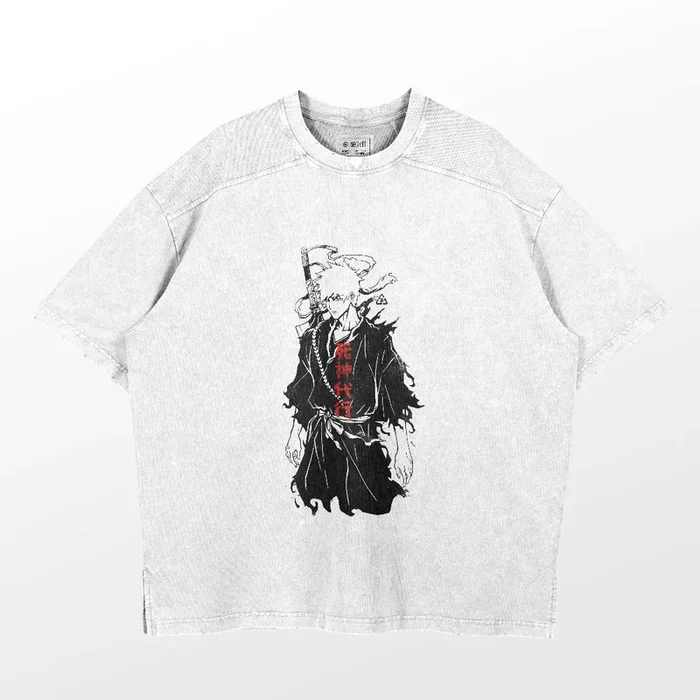 Bleach Ichigo Kurosaki Soul Fusepered Vintage Fort-260 GSM Высококачественная хлопковая аниме-уличная одежда