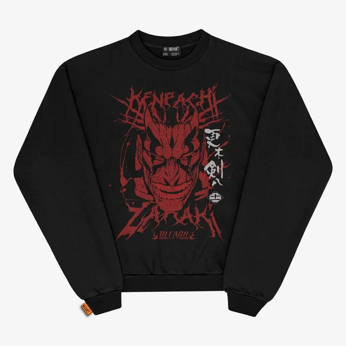 Bleach Kenpachi Zaraki Негабаритная толстовка | Аниме -одежда премиум -класса