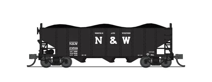 BLI (Broadway Limited Imports) 7142 N Scale H2a 3 Bay Hopper Norfolk & Western N&W 2 Pack A