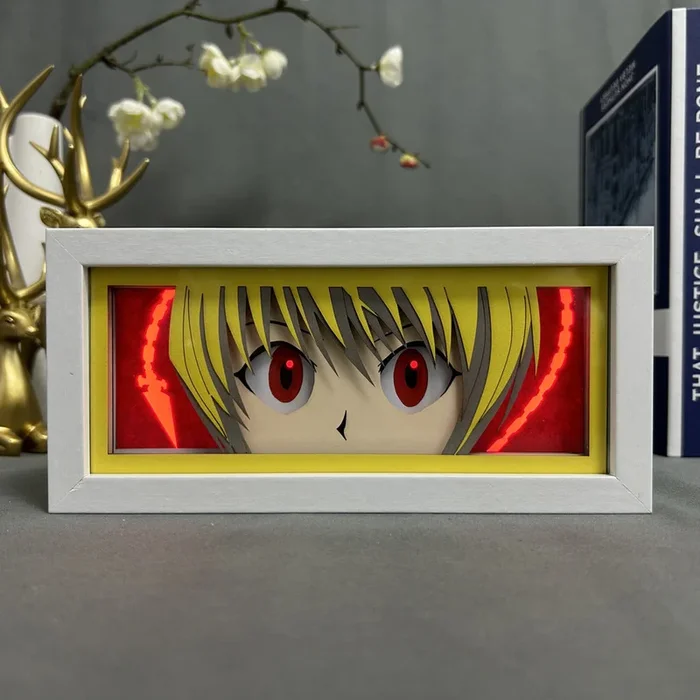 Boîte à lumière Anime Hunter x Hunter – Thème Kurapika Scarlet Eyes & Chain, LED 16 couleurs