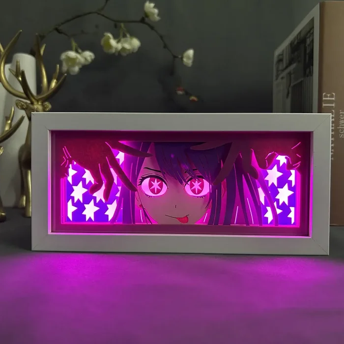 Boîte à lumière animée Oshi no Ko Ai Hoshino – Lampe LED 3D avec 16 couleurs et télécommande