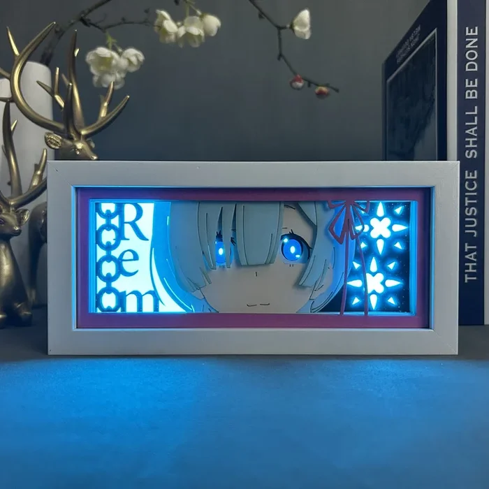 Boîte à lumière animée Rem – Lampe de nuit décorative à LED Re:Zero