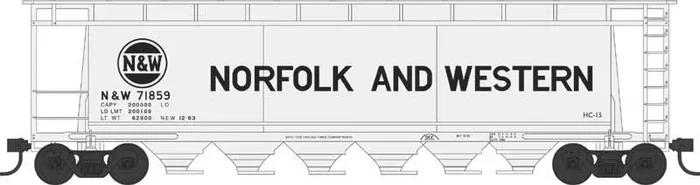 Bowser 38153 N Scale Cylindrical Hopper Norfolk & Western N&W 71859