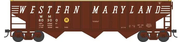 Bowser 43494 HO Scale 70 Ton 14 Panel 3 Bay Hopper Western Maryland WM 80358