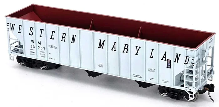 Bowser 43545 HO Scale 100 Ton 3-Bay Hopper Western Maryland WM 63809 (Stone Service)