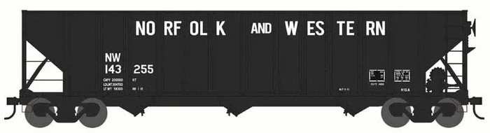 Bowser 44026 HO Scale 100 Ton 3 Bay Hopper Norfolk & Western NW 143740