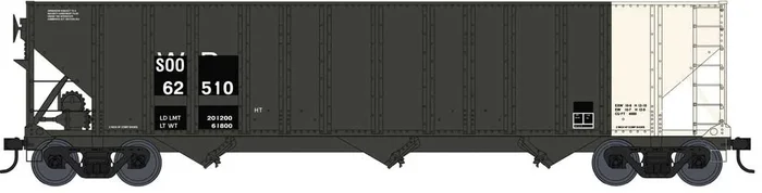 Bowser Executive Line 42400 HO Scale 100 Ton 3-Bay Hopper SOO Line ex-WP 62372