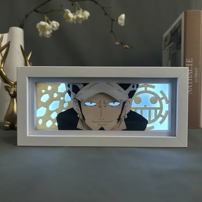Caixa de luz de anime de uma peça-Trafalgar D. Lei de água 3D Lâmpada LED com efeitos dinâmicos de mudança de cor