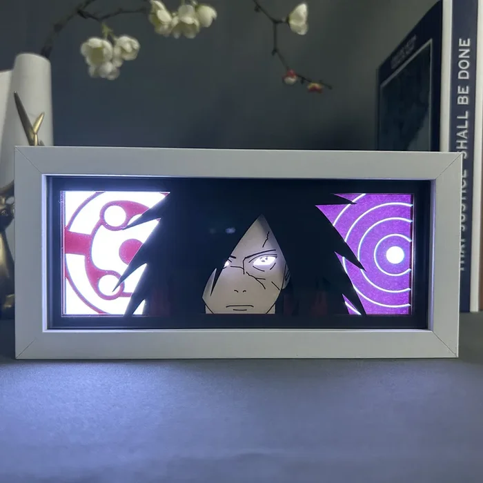 Caja de luz de anime de Naruto-Lámpara LED 3D Madara Uchiha con efectos dinámicos que cambian de color