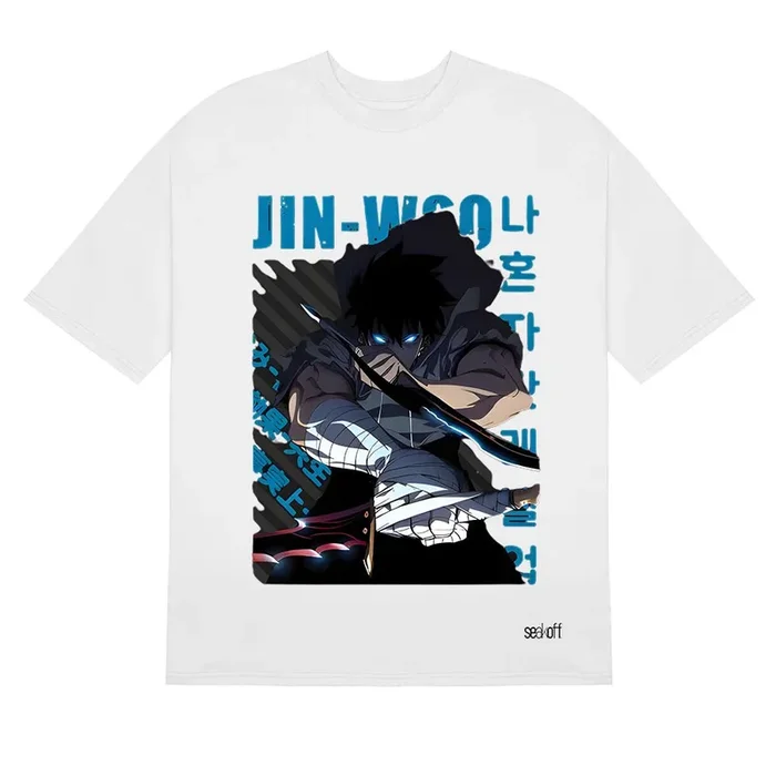 Camiseta de nivelación de solitario Jin-Woo-Diseño gráfico de anime dinámico