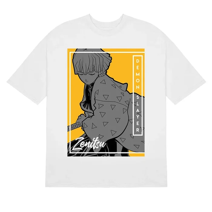 Camiseta de pop monocromático de Zenitsu Agatsuma – Demon Slayer