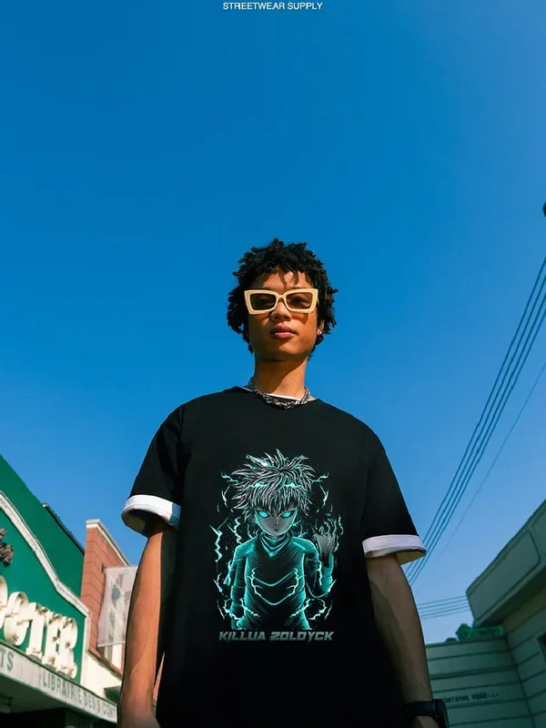 Camiseta gráfica Hunter X Hunter Killua Zoldyck Neon Glow – Apoce