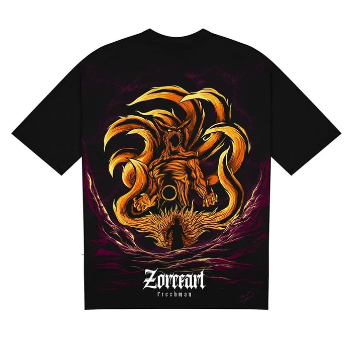 Camiseta Kurama de nove caudas de dupla face-Epic Naruto Shippuden Design