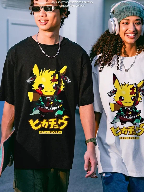 Camiseta Samurai Pikachu – Diseño de anime de diversión cruzada