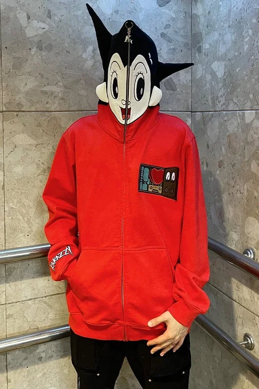 Capesta de sudadera exclusiva de Astro Boy Full-Zip-ropa de anime de alta calidad