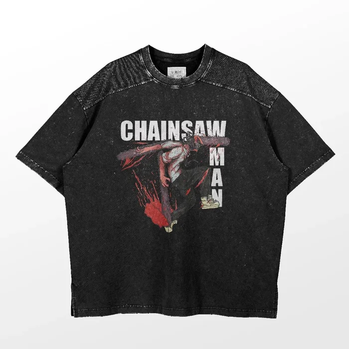 Chainsaw Man Dynamic Action T-Shirt – 100% Cotton Anime Apparel