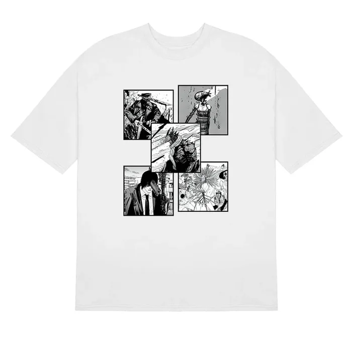 Chainsaw Man Manga Panels T-Shirt – 100% Cotton Anime Shirt with Unique Design