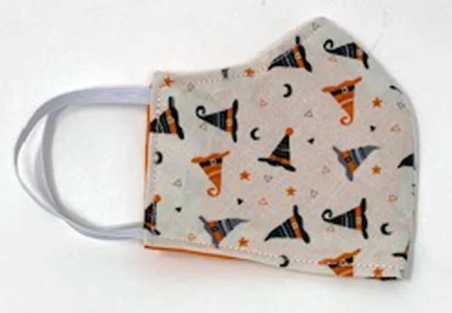 Child Face Mask Halloween Witches Hats Double Sided Reusable Washable Face